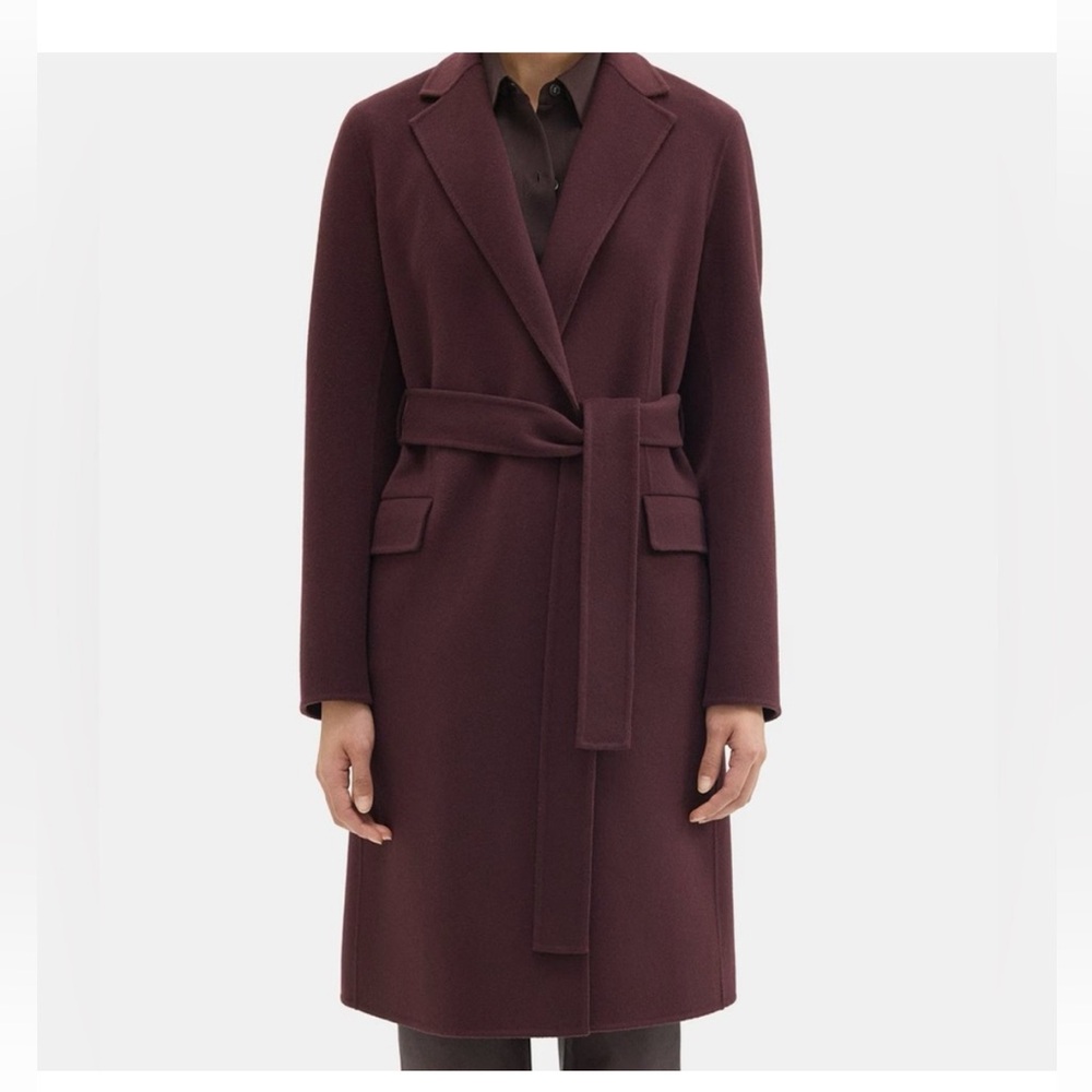 Theory wrap coat in cashmere wool in Mink
